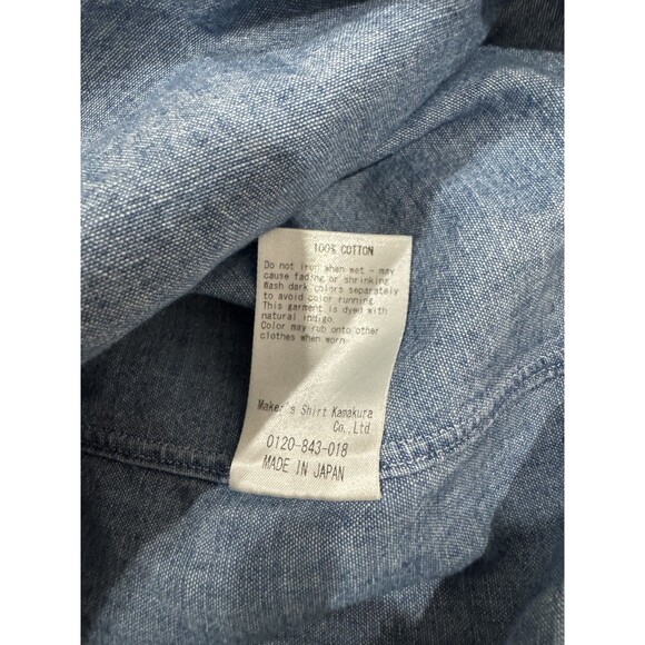Kamakura Makers Men 38 S Blue Button Down Oxford Chambray Shirt Japan Denim Ivy - Picture 6 of 9